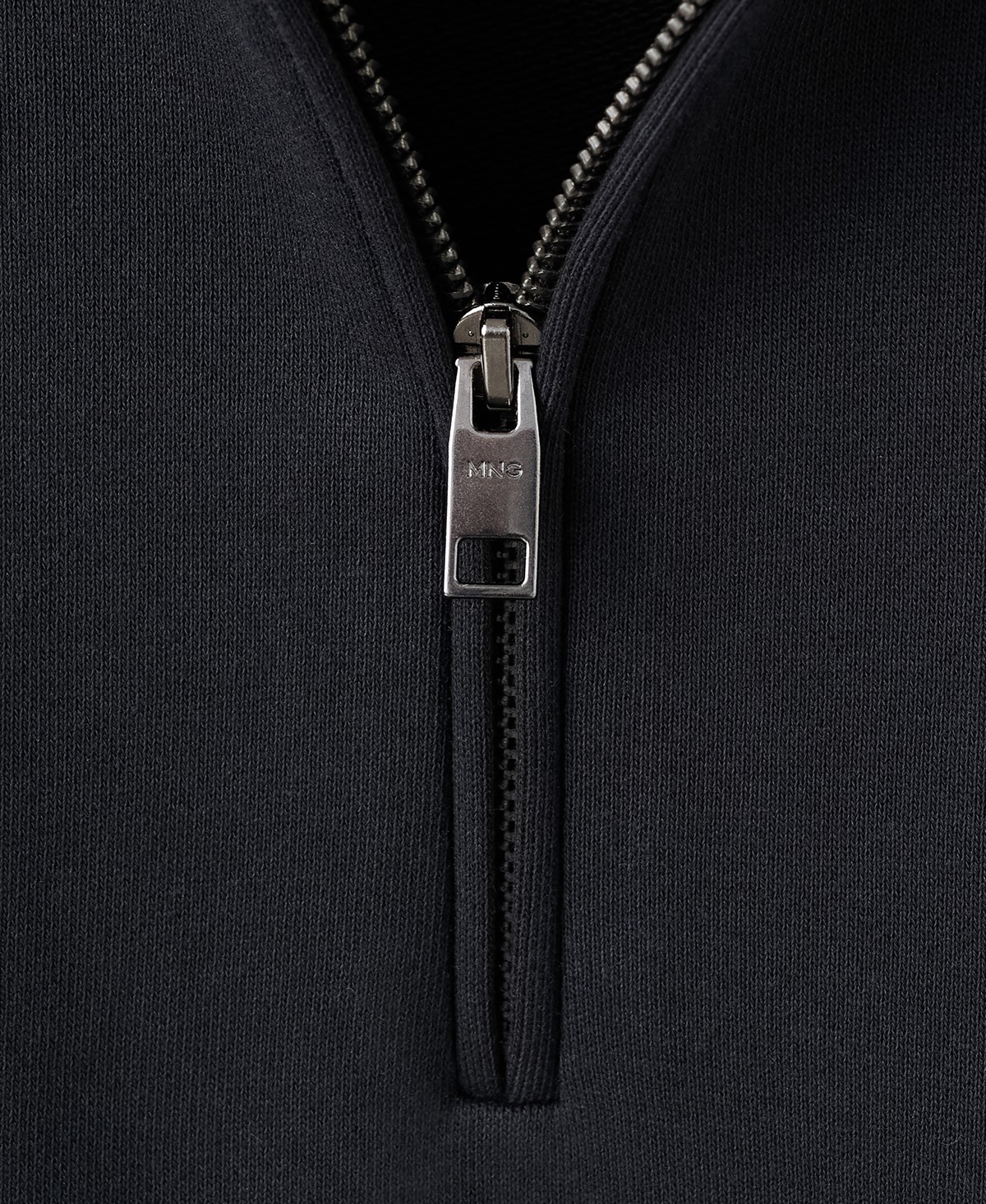 Mango Men's Cotton Zip-Neck Sweatshirt