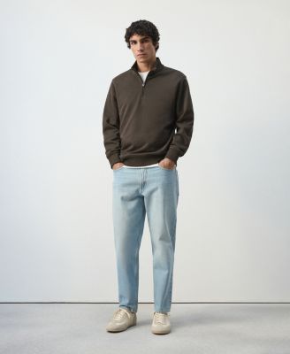 Men's Cotton Zip-Neck Sweatshirt