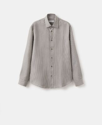 Men's Regular Fit Striped Lyocell Shirt