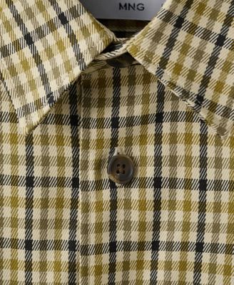 Men's Plaid Print Button Jacket