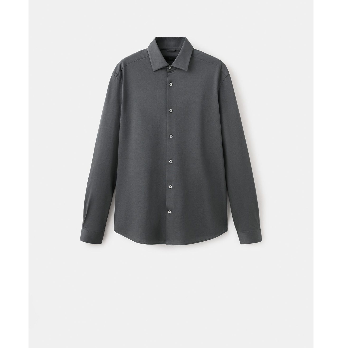 Мужская рубашка MANGO Comfort Stretch Non-Iron, цвет: Угольный — фото 2