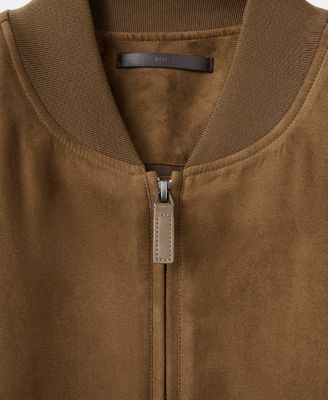 Men's Suede-Effect Bomber Jacket