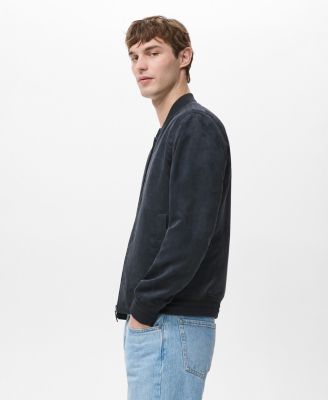 Men's Suede-Effect Bomber Jacket