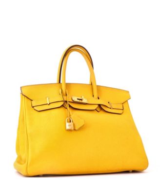 Birkin 35 Handbag Yellow Togo with Gold Hardware