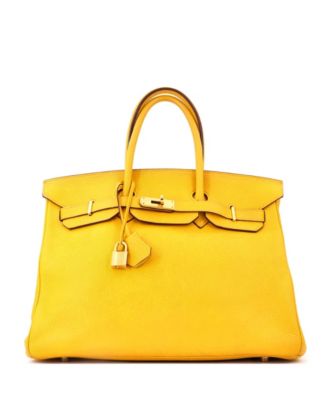 Birkin 35 Handbag Yellow Togo with Gold Hardware