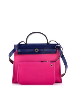 Pre-Owned HERMES 31 Herbag Zip Leather and Toile