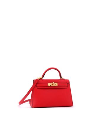 Kelly 20 Handbag Red Epsom with Gold Hardware