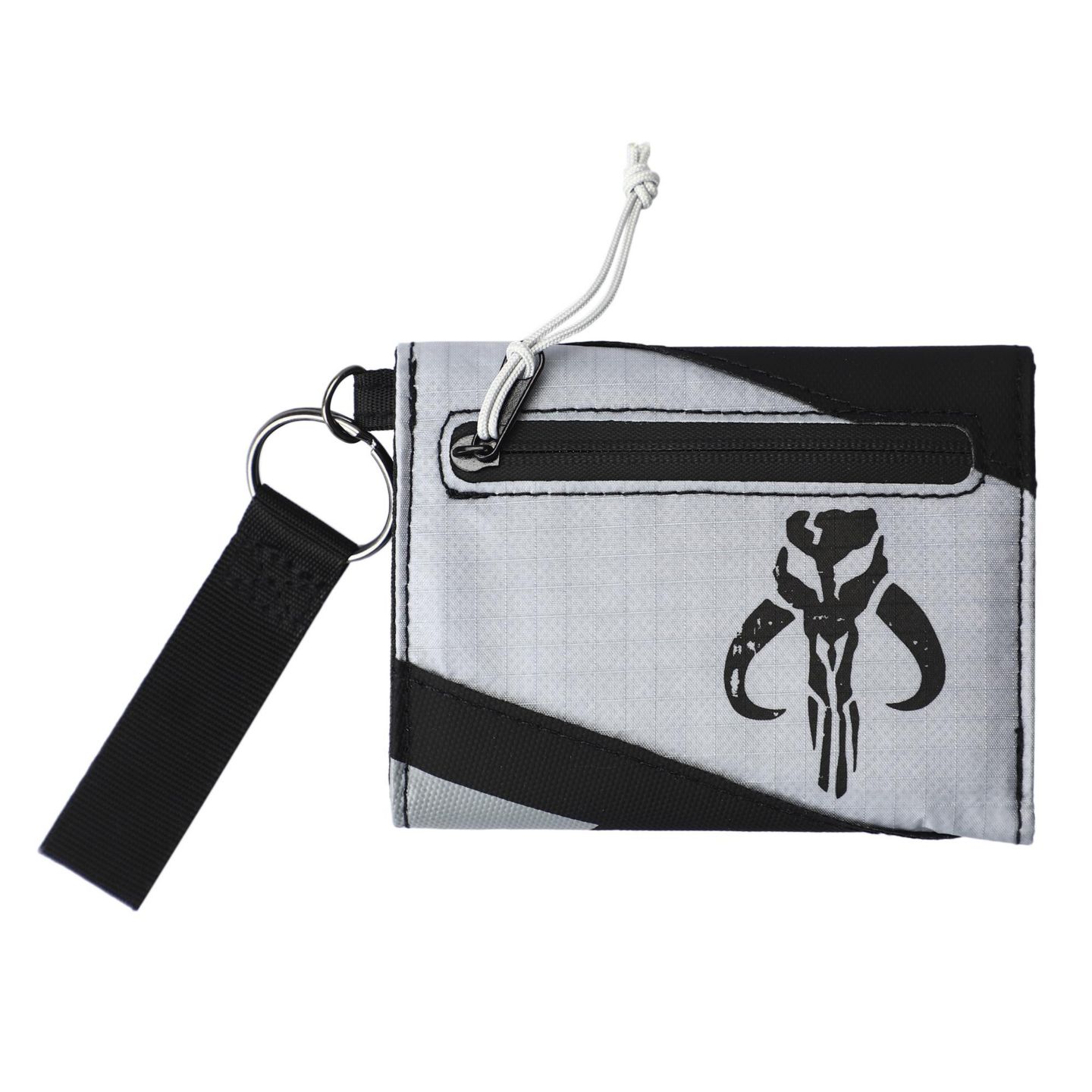 Мужской кошелёк Star Wars: The Mandalorian Din Djarin The Mandalorian Tri-fold Wallet with Keychain Clip, цвет: Чёрный — фото 2