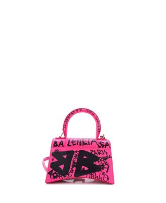 XS Graffiti Hourglass Top Handle Bag Leather