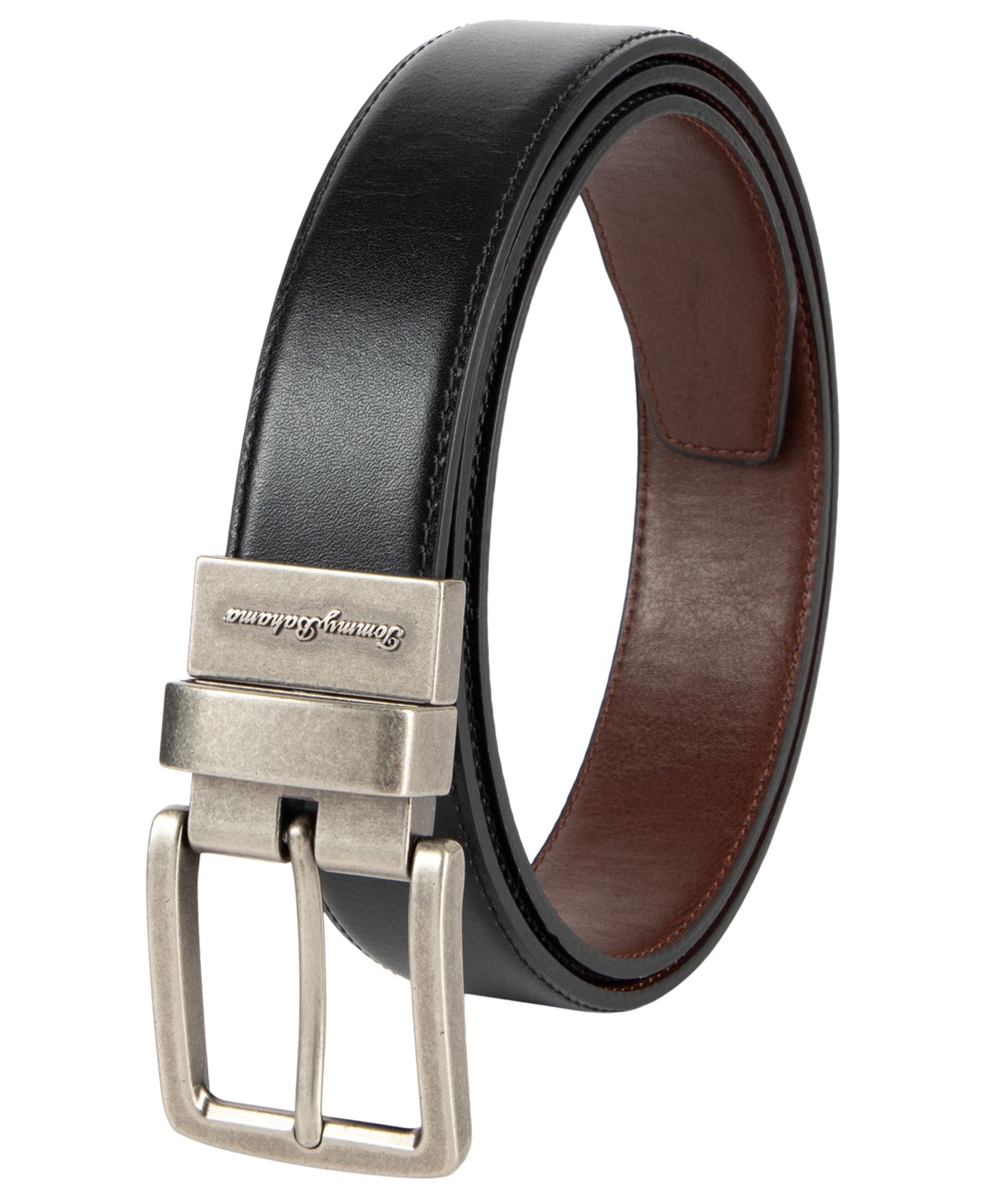Мужской ремень Tommy Bahama Two-In-One Reversible Dress Belt, цвет: Чёрный / Коричневый — фото 5