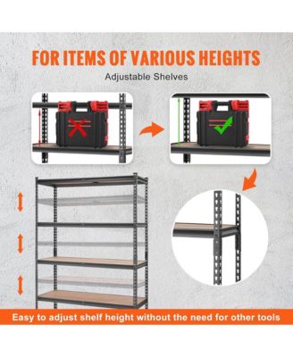Storage Shelving Unit, 5-Tier Adjustable Metal Storage Shelves, Heavy Duty Organizer Rack for Pantry, Basement, 18" D x 48" W x 72" H