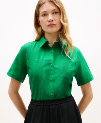 Women's Linen Short-Sleeve Shirt
