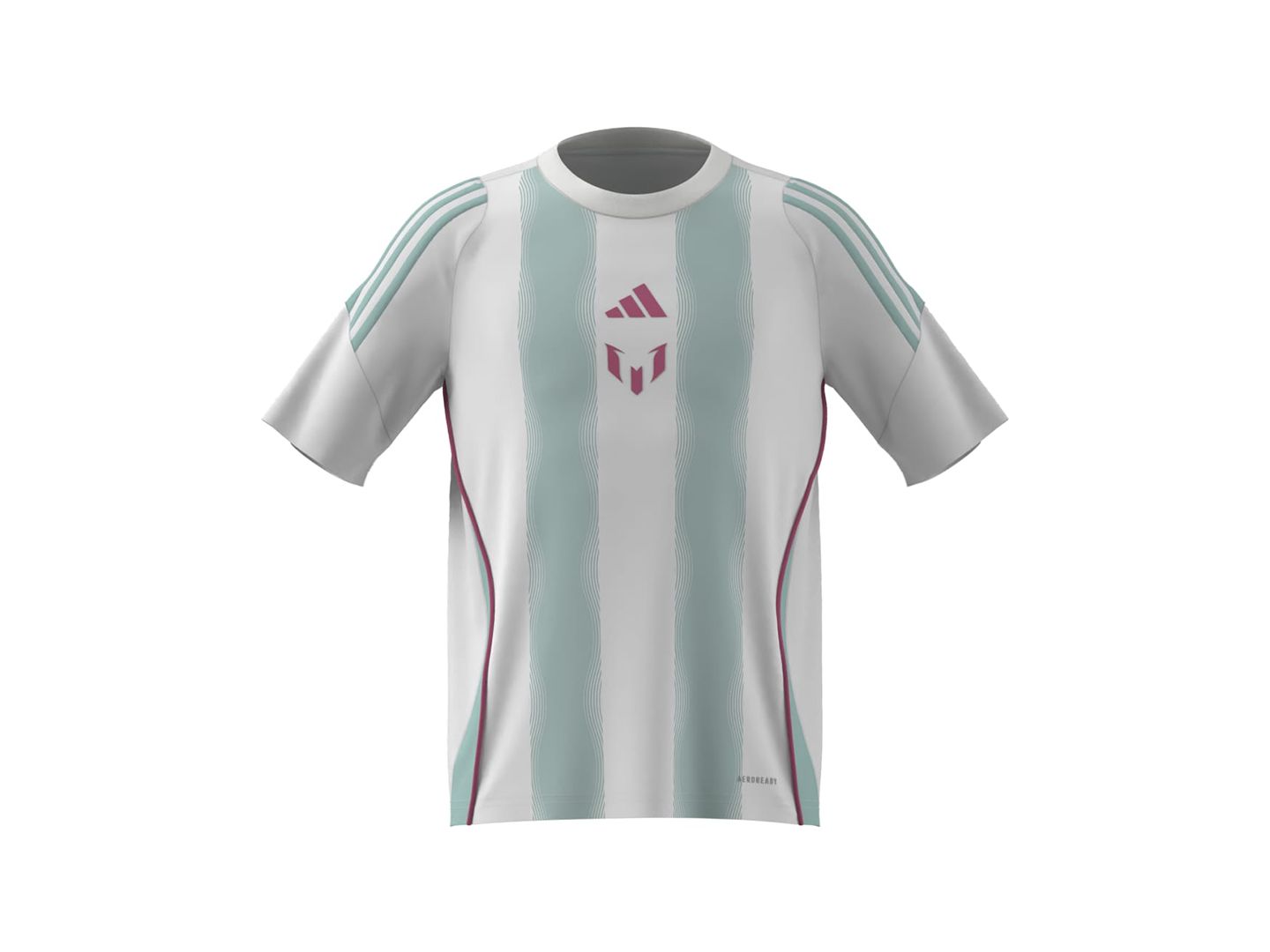 Детская тренировочная футбольная джерси adidas Messi, 6-20 лет, цвет: Белый / Аквамариновый — фото 7