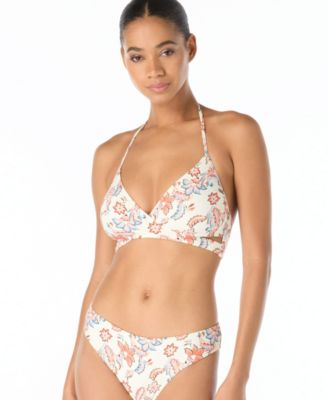 Women's Cross-Front Swim Top and Printed High-Cut Bottoms
