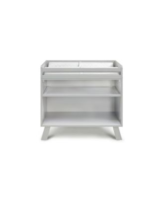 Modern Multi Purpose Changing Table Gray Finish with Removable Tray Convertible to Bookshelf