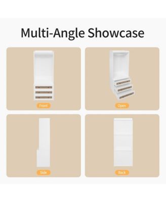 Wardrobe - Freestanding Closet Organizer with 3 Wood Drawers and Hanging Rod for Living Room, Bedroom Organizer