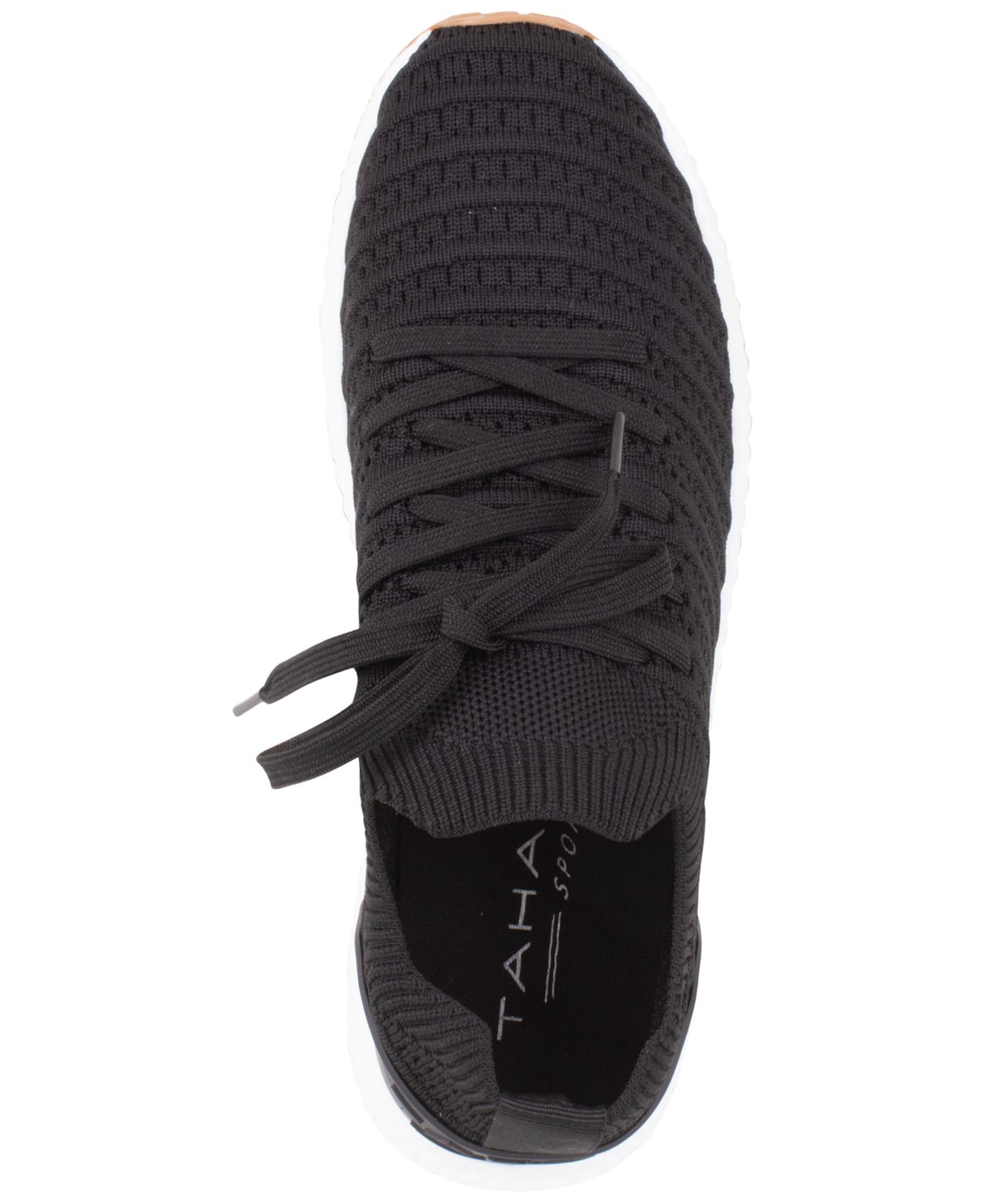 Женские кроссовки Tahari Bentley Lace-Up, цвет: Чёрный / Карамельный — фото 4