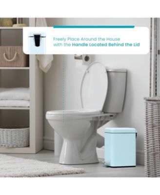 1.3 Gallon Slim Stainless Steel Trash Can with Step On Pedal and Soft Close Lid