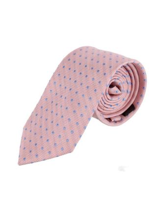 Men's Ignacio Linen Blend Polka Dot Vertical Slant Lined Business Necktie