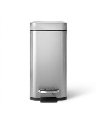 1.3 Gallon Slim Stainless Steel Trash Can with Step on Pedal and Soft Close Lid