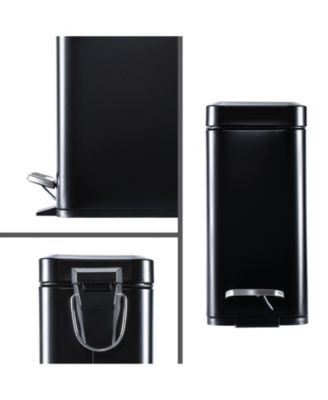 1.3 Gallon Slim Stainless Steel Trash Can with Step on Pedal and Soft Close Lid