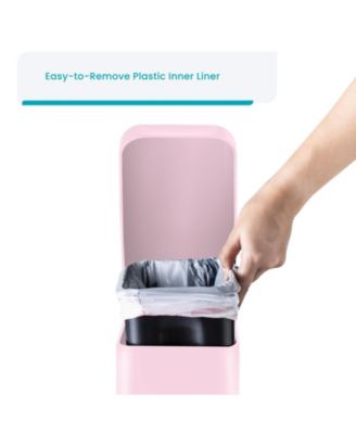 1.3 Gallon Slim Stainless Steel Trash Can with Step on Pedal and Soft Close Lid