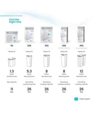 Code 45S Drawstring Kitchen Trash Bags Custom Fit for 12 Gallon Bins, 30-Count