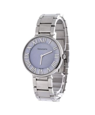 Atlas Quartz Watch in Stainless Steel with Diamond Markers and Mother of Pearl 34mm