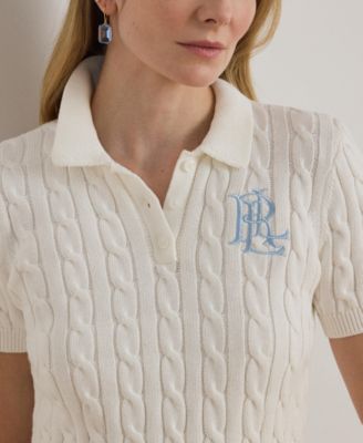 Women's Cable-Knit Polo Shirt