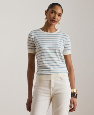 Women's Short-Sleeve Ribbed Sweater