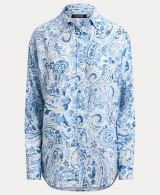 Women's Paisley Print Long-Sleeve Shirt