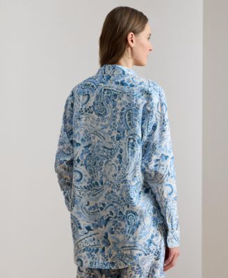 Women's Paisley Print Long-Sleeve Shirt