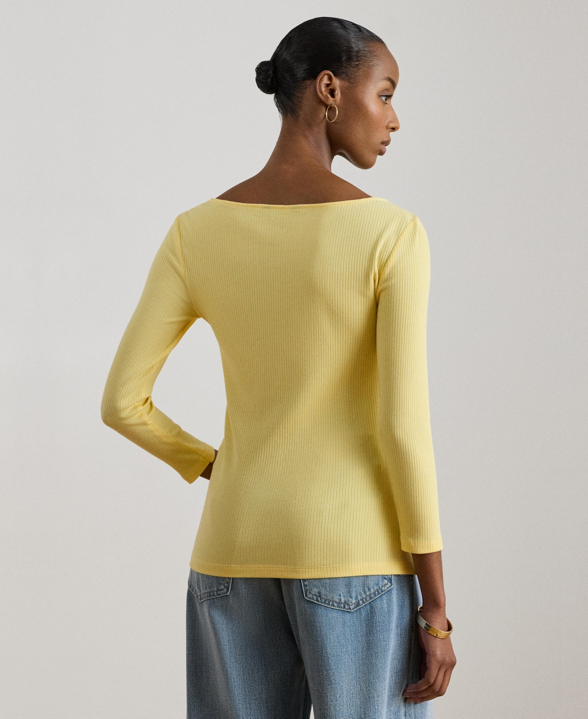 Lauren Ralph Women's Slim Fit Boat Neck Top