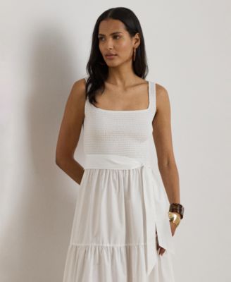 Women's Square Neck Tiered Midi Dress