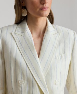 Women's Striped Double-Breasted Blazer
