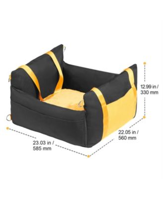 Dog Booster Car Seat for Small Dogs, Elevated Pet Car Seat with Secure Design for up to 25 lbs - Black