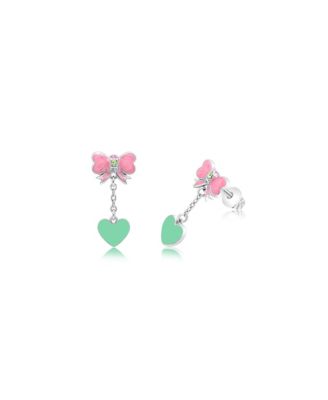Girls Heart Hypoallergenic Earrings with Surgical Titanium Screwbacks