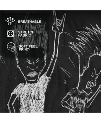 Beavis and Butthead MTV Men's Rocking' Out Sketch Logo Short Sleeve T-Shirt