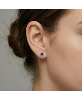 Dainty Sterling Silver 4MM Showpiece Solitaire Stud Earrings