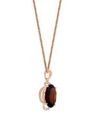 Garnet (7-5/8 ct. t.w.) & Diamond (1/5 ct. t.w.) 18" Pendant Necklace in 14k Rose Gold