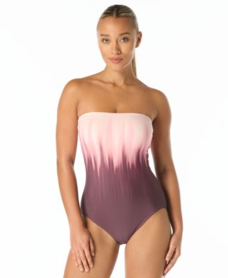 Women's Printed Bandeau One-Piece Swimsuit