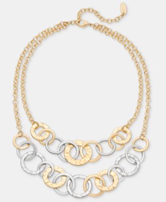 Two-Tone Disc Two-Row Necklace