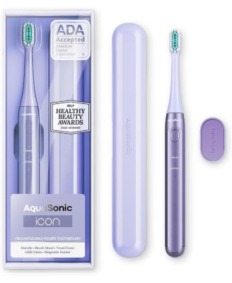 Icon Rechargeable Electric Toothbrush - ADA Accepted, Magnetic Holder, Slim Travel Case, 2 Brushing Modes, Smart Time