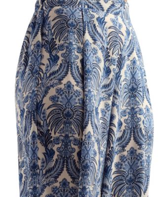 Women's Printed Wide-Leg Mid-Rise Pants