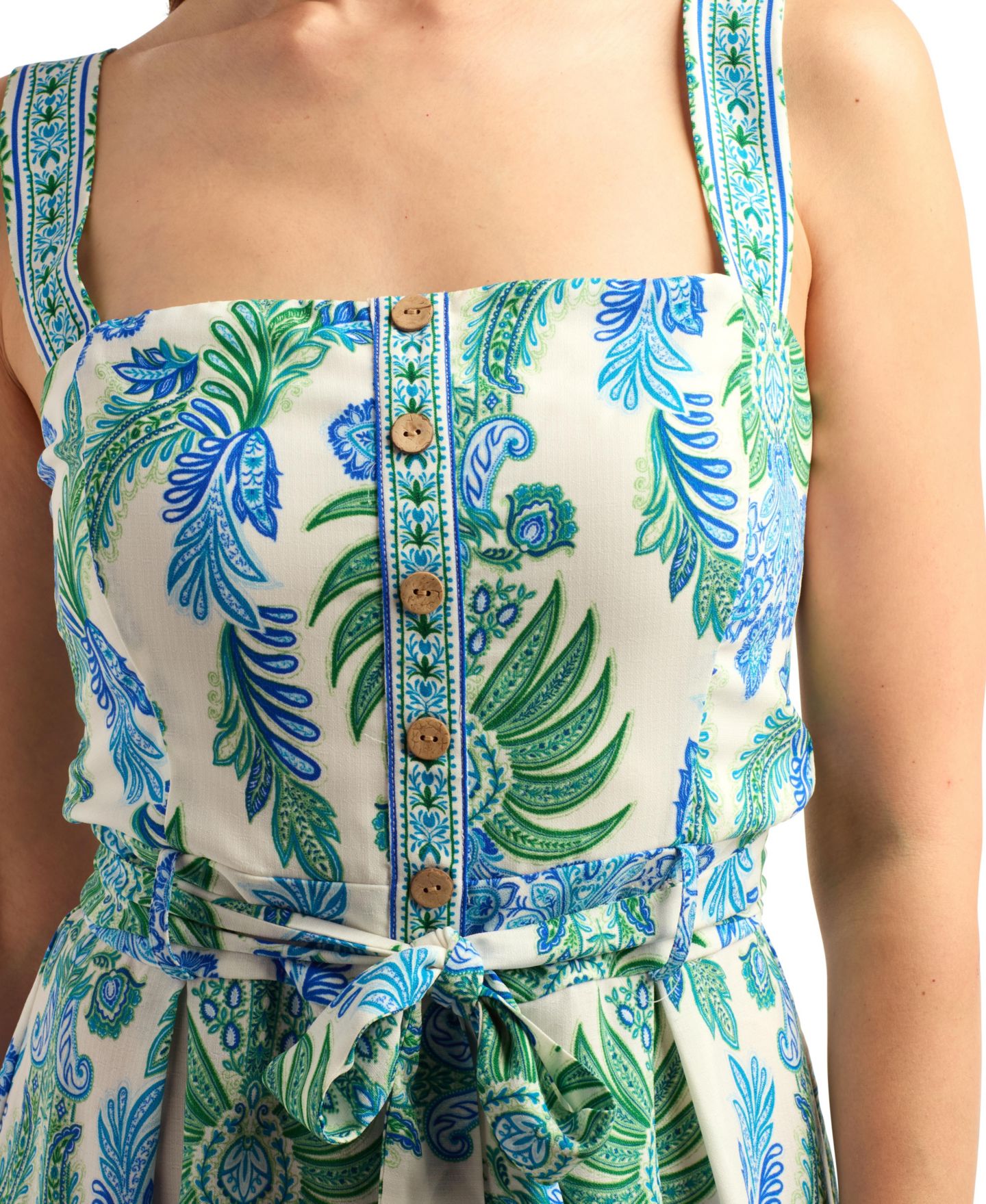 Женский комбинезон BCX Poplin Printed Button-Front, цвет: Pat D — фото 3