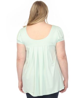Plus Size Maternity Short-Sleeve Empire-Waist Tunic Top