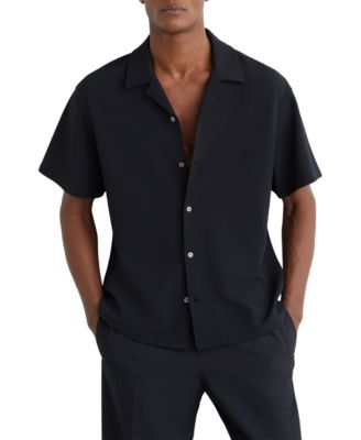 Men's Textured Cuban-Collar Shirt