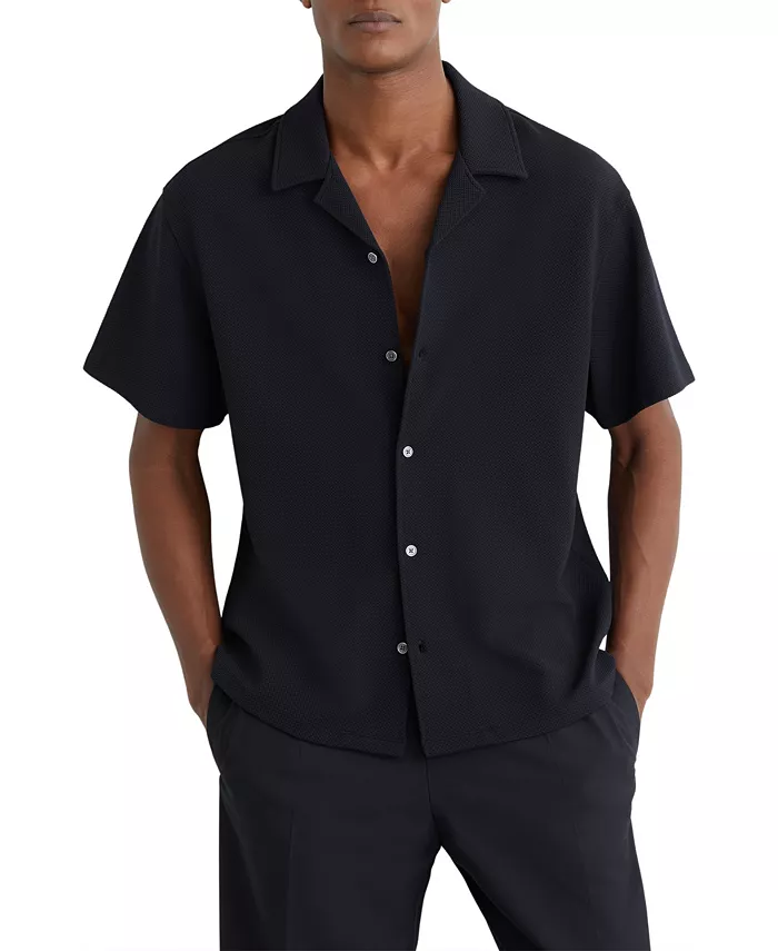 Men's Cedric Textured Cuban-Collar Shirt - thumbnail 5