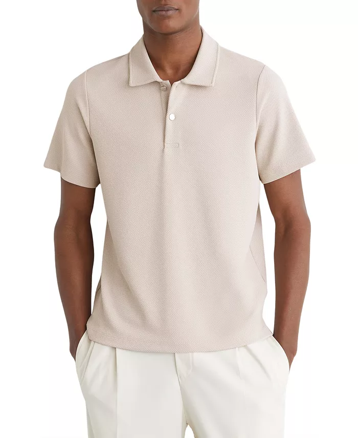 Men's Kennedy Textured Half-Button Polo Shirt - thumbnail 8