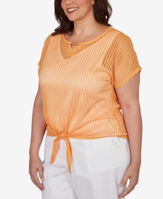 Plus Size Solid Textured Knit Top
